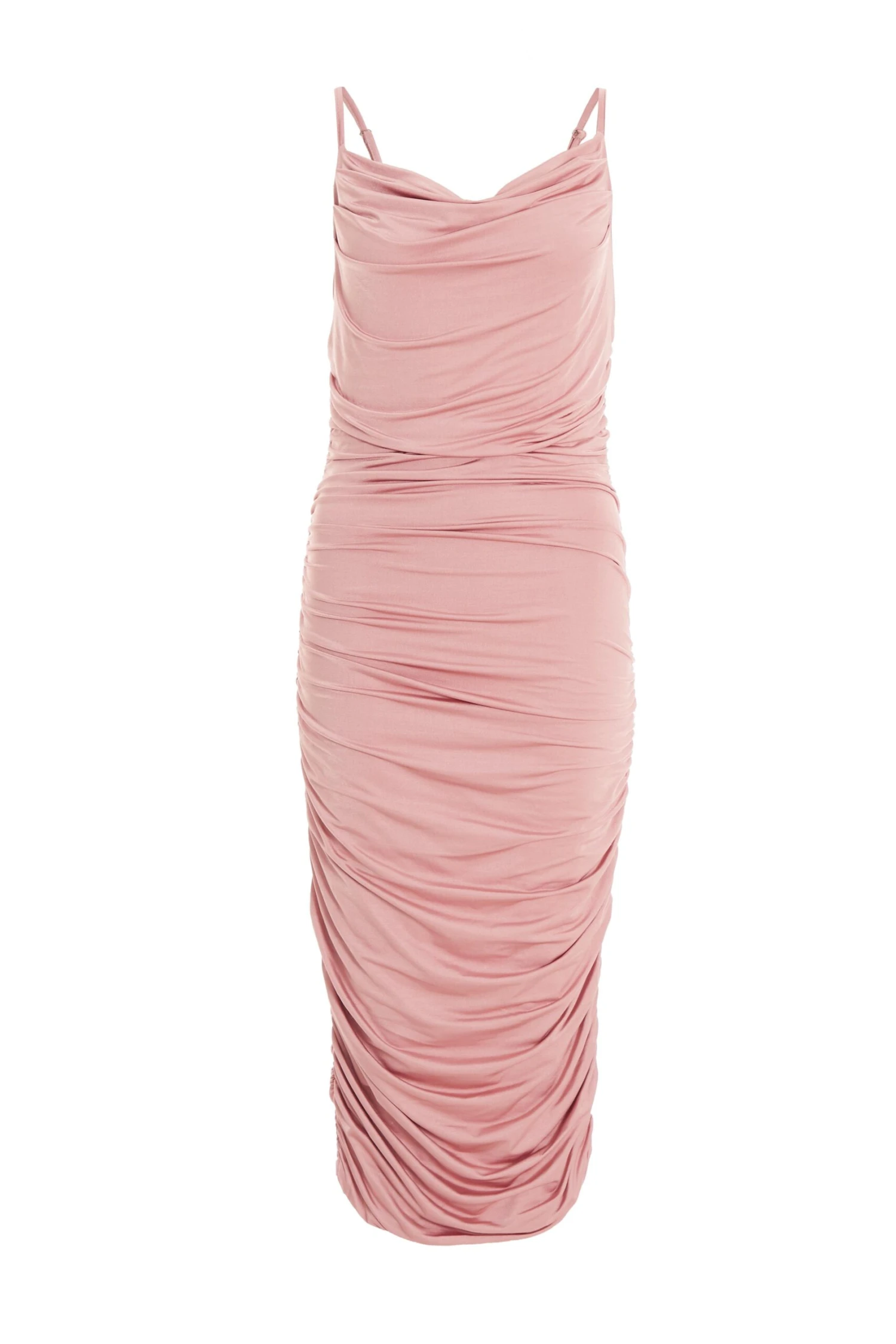 Pink Ruched Bodycon Midi Dress 3 Pink Ruched Bodycon Midi Dress