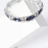 Navy Diamante Oval Stretch Bracelet -Princess Style Shop 00100037912 ZM