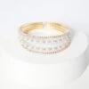Bridal Gold Diamante Pearl Cuff Bracelet -Princess Style Shop 00100037916 ZM