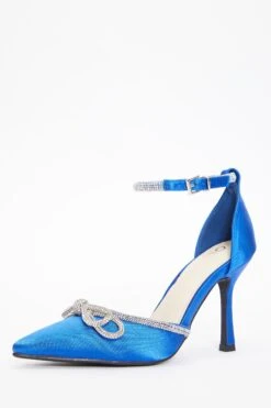 Royal Blue Diamante Bow Court Heels -Princess Style Shop 00100037991 XB