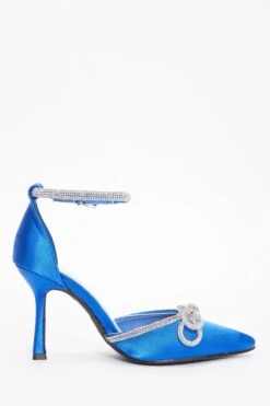 Royal Blue Diamante Bow Court Heels -Princess Style Shop 00100037991 ZS