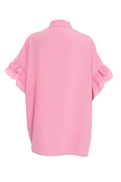 Pink Button Ruched Blouse -Princess Style Shop 00100037995 ZB