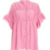 Pink Button Ruched Blouse -Princess Style Shop 00100037995 ZM