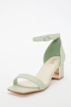 Sage Faux Leather Low Heeled Sandals -Princess Style Shop 00100038011 XB
