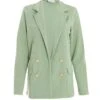 Sage Buttoned Blazer -Princess Style Shop 00100038051 ZM