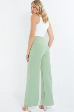 Sage Buckle Palazzo Trousers -Princess Style Shop 00100038052 XB