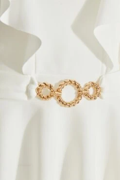 Cream Frill Sleeve Peplum Top -Princess Style Shop 00100038060 ZS