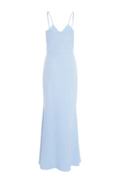 Light Blue Embellished Frill Maxi Dress -Princess Style Shop 00100038071 ZB