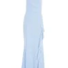 Light Blue Embellished Frill Maxi Dress -Princess Style Shop 00100038071 ZM