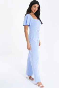 Blue Buckle Palazzo Jumpsuit -Princess Style Shop 00100038076 XS