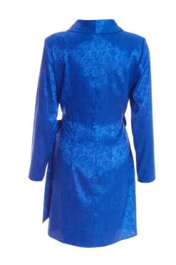 Royal Blue Satin Jacquard Mini Dress -Princess Style Shop 00100038119 ZB
