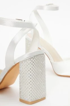 Bridal White Pearl Block Heel Sandal -Princess Style Shop 00100038126 ZB