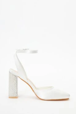 Bridal White Pearl Block Heel Sandal -Princess Style Shop 00100038126 ZS