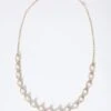 Gold Diamante Pearl Swirl Necklace