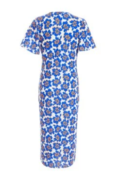 Royal Blue Floral Midi Dress -Princess Style Shop 00100038137 ZB