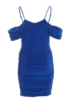 Royal Blue Ruched Bodycon Mini Dress -Princess Style Shop 00100038200 ZB
