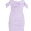 Lilac Ruched Bodycon Mini Dress -Princess Style Shop 00100038203 ZM