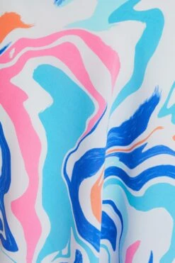 Multicolored Marble Print Midaxi Dress -Princess Style Shop 00100038205 ZS