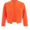 Orange Shawl Collar Crop Jacket -Princess Style Shop 00100038208 ZM