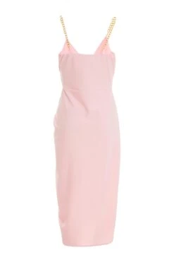 Pink Chain Ruched Midi Dress -Princess Style Shop 00100038211 ZB
