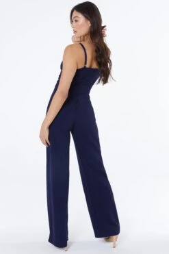 Navy Buckle Sleeveless Jumpsuit 10 Navy Buckle Sleeveless Jumpsuit -Princess Style Shop 00100038214 XB