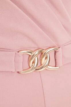 Light Pink Buckle Sleeveless Jumpsuit -Princess Style Shop 00100038215 ZS