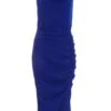 Royal Blue Ruched Bodycon Midi Dress -Princess Style Shop 00100038259 ZM