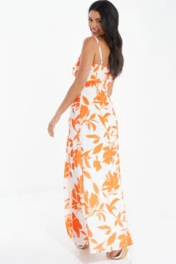 Orange Floral Maxi Dress -Princess Style Shop 00100038267 XB