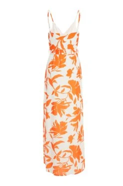 Orange Floral Maxi Dress -Princess Style Shop 00100038267 ZB