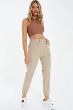 Stone Zip Detail Cargo Trouser -Princess Style Shop 00100038270 XM