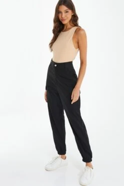 Black Zip Detail Cargo Trouser -Princess Style Shop 00100038271 XS