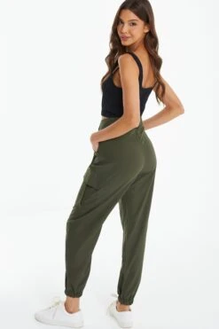 Khaki Zip Detail Cargo Trouser -Princess Style Shop 00100038272 XB