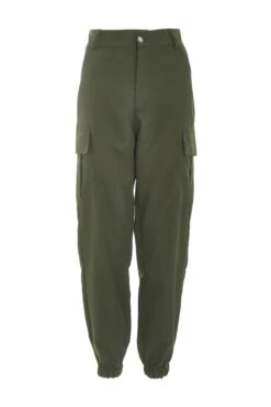 Khaki Zip Detail Cargo Trouser