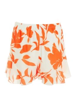 Orange Floral Frill Shorts -Princess Style Shop 00100038283 ZB