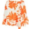 Orange Floral Frill Shorts 1 Orange Floral Frill Shorts -Princess Style Shop 00100038283 ZM