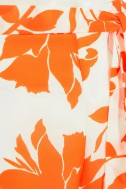 Orange Floral Frill Shorts -Princess Style Shop 00100038283 ZS