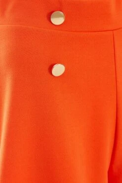 Orange Button Tailored Shorts -Princess Style Shop 00100038286 ZS