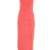 Coral Wrap Split Midi Dress -Princess Style Shop 00100038288 ZM