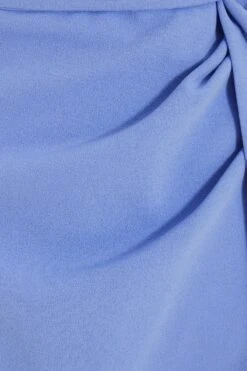 Pale Blue Wrap Puff Sleeve Midi Dress -Princess Style Shop 00100038299 ZS