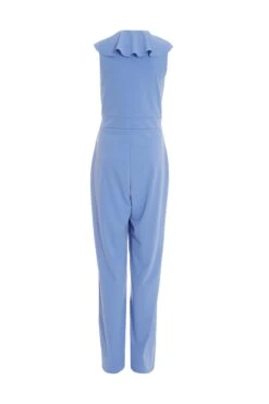Pale Blue Frill Wrap Palazzo Jumpsuit -Princess Style Shop 00100038300 ZB