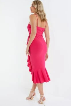 Pink Frill Hem Midi Dress -Princess Style Shop 00100038317 XB