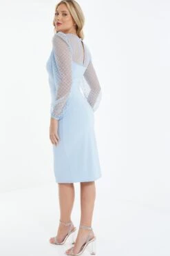 Light Blue Mesh Midi Dress -Princess Style Shop 00100038320 XB