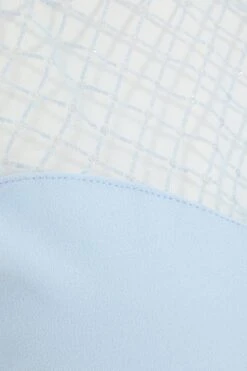 Light Blue Mesh Peplum Top -Princess Style Shop 00100038321 ZS