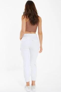 White Cargo Trousers -Princess Style Shop 00100038340 XB