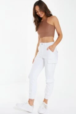White Cargo Trousers -Princess Style Shop 00100038340 XS