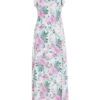 White Floral Split Maxi Dress 1 White Floral Split Maxi Dress -Princess Style Shop 00100038341 ZM