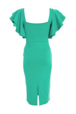 Green Frill Midi Dress -Princess Style Shop 00100038343 ZB