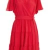 Red Wrap Skater Dress -Princess Style Shop 00100038347 ZM