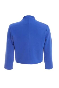 Royal Blue Shawl Collar Crop Jacket -Princess Style Shop 00100038403 ZB