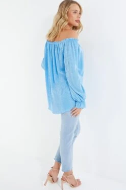 Blue Bardot Necklace Top -Princess Style Shop 00100038405 XB